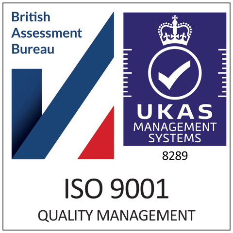 British Assessment Bureau, UKAS accredited: ISO 9001 quality management